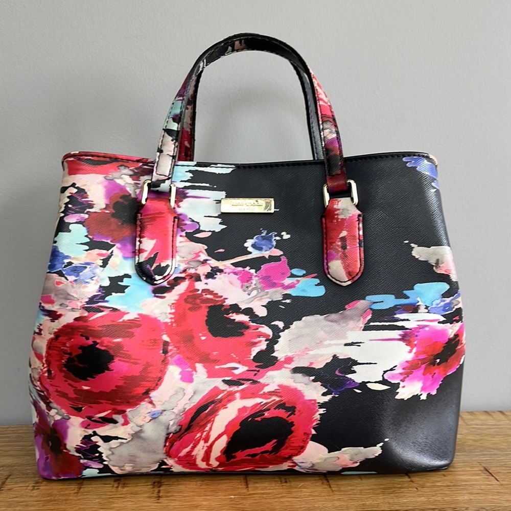 Kate Spade Black and Pink Floral Shoulder Bag